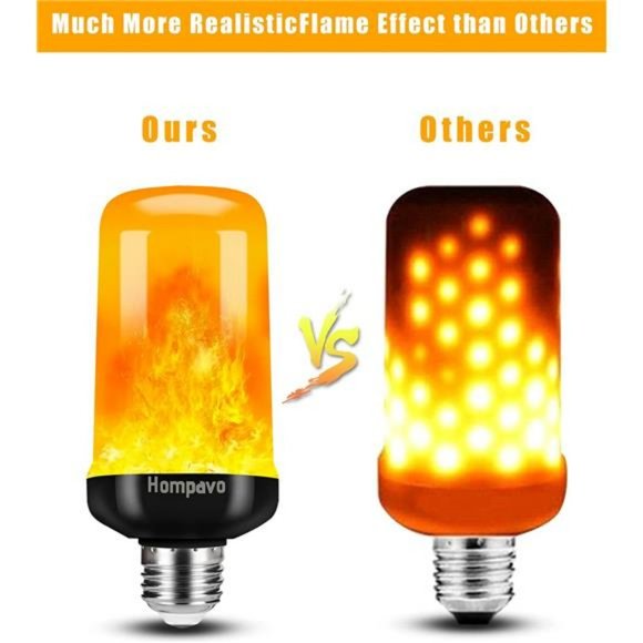 LED Flame Light Bulbs, 4 Modes Flickering Light Bulbs, E26/E27 Bulb(4 Pack) - Picture 2 of 6